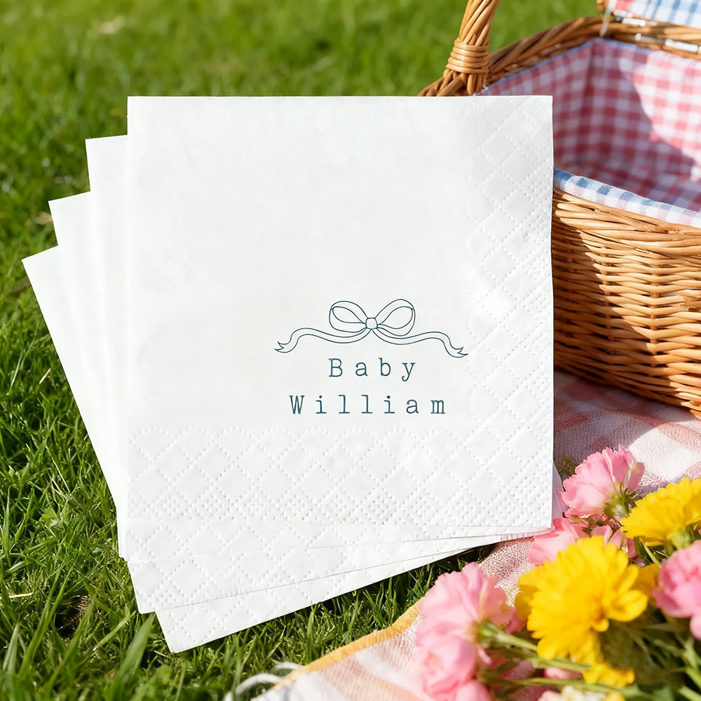 شخصية 20 ورقة استحمام الطفل الحلوى المناديل لطيف الجنس تكشف الجدول زينة كوكتيل المناديل إعلان الحمل