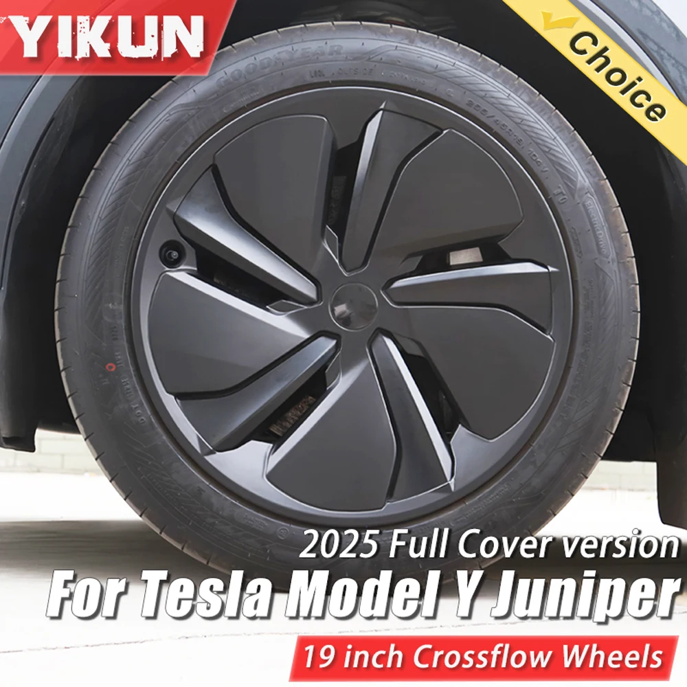 

4 шт., 19-дюймовая крышка ступицы для Tesla Model Y Juniper, 19-дюймовая крышка перекрестных колес, сменный полный обод, автомобильные аксессуары 2025