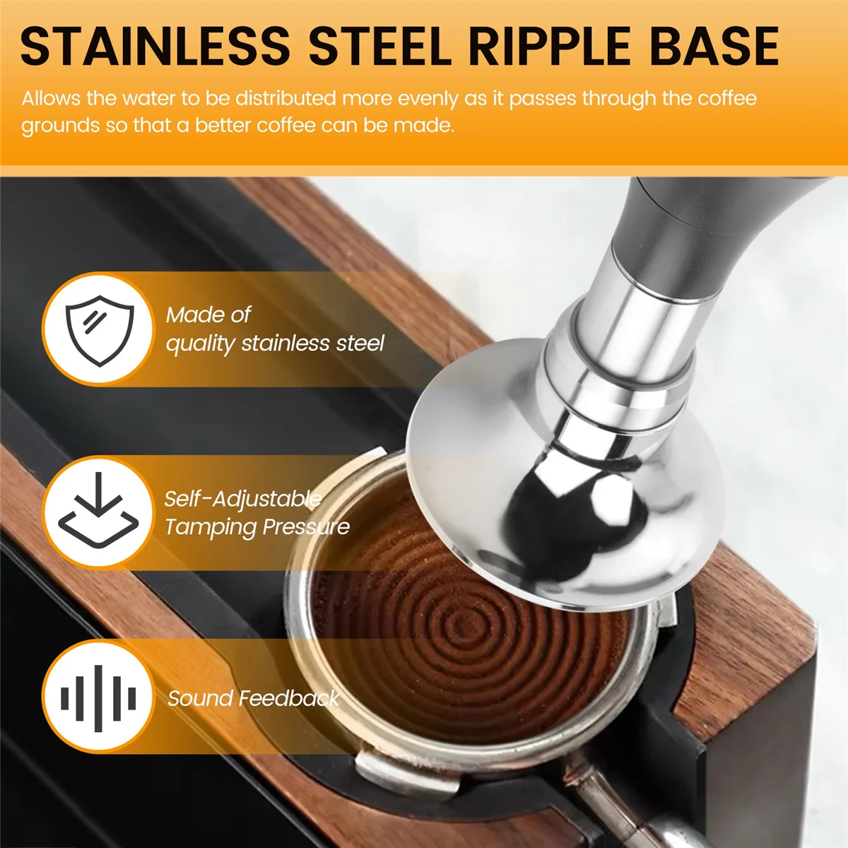 Новый калиброванный темпер для эспрессо, темпер для кофе с регулируемым давлением 24–35 фунтов, пружинный темпер 58 мм