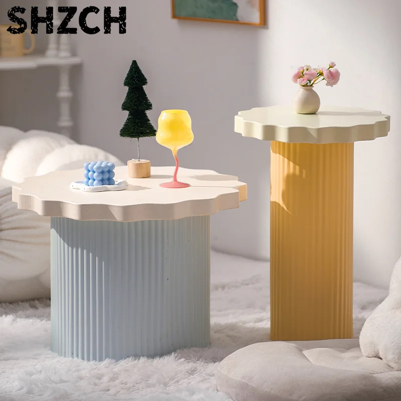 Colorful Dopamine Style Small round Cloud Coffee Table Creative Corner Side Table for Living Room And Apartments