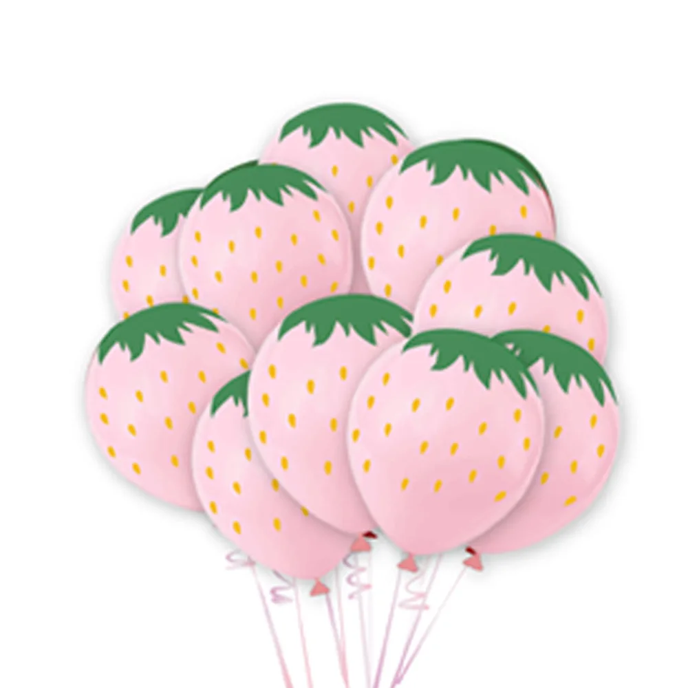 

Strawberry Theme 12inch Latex Balloons Set Happy Birthday I Love Strawberry Balloon Party Decor 12pcs/Set Girl's Birthday Party