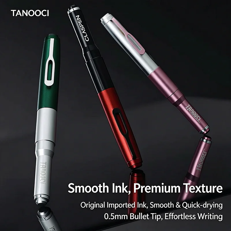 TANOOCI Limited Metal Gel Pen TML205 Magnetic Cap Low Gravity 0.5mm Smooth Bullet Tip Stationery for Students & Office Gift