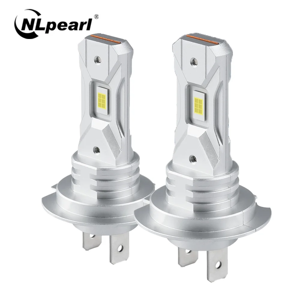 NLpearl Headlight H7 LED Bulbs 60W 18000LM Fanless Head Lamp Wireless 1 : 1 Mini Size for Car CSP LED Bulb 6000K Xenon White