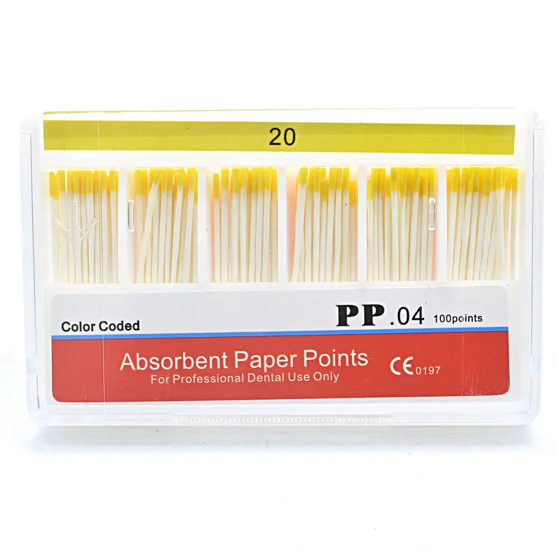 

100Pcs/Pack Dental Absorbent 04 taper Paper Points Root Cancel Endodontics Cotton Fiber Tips Dentist Product Mixed Sizes