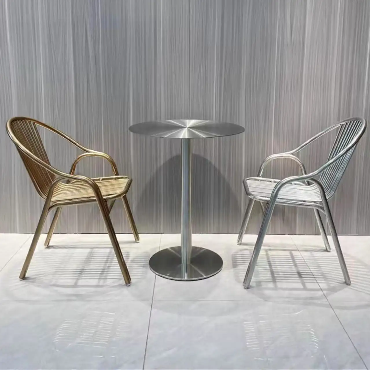 Modern simple light luxury small round table milk tea shop coffee table restaurant round dining