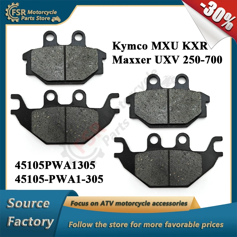 

2 pairs of brake pads,Fits Kymco MXU 250 300 400 450 500 550 700 Maxxer UXV 4x4 KXR,P/N:45105PWA1305 45105-PWA1-305,Quad parts
