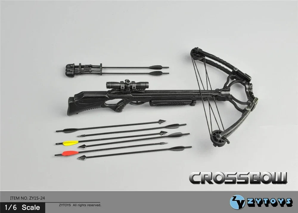 In STOCK ZY15-24 1:6 Composite Crossbow Model (Includes 8 Arrows) for Action Figures