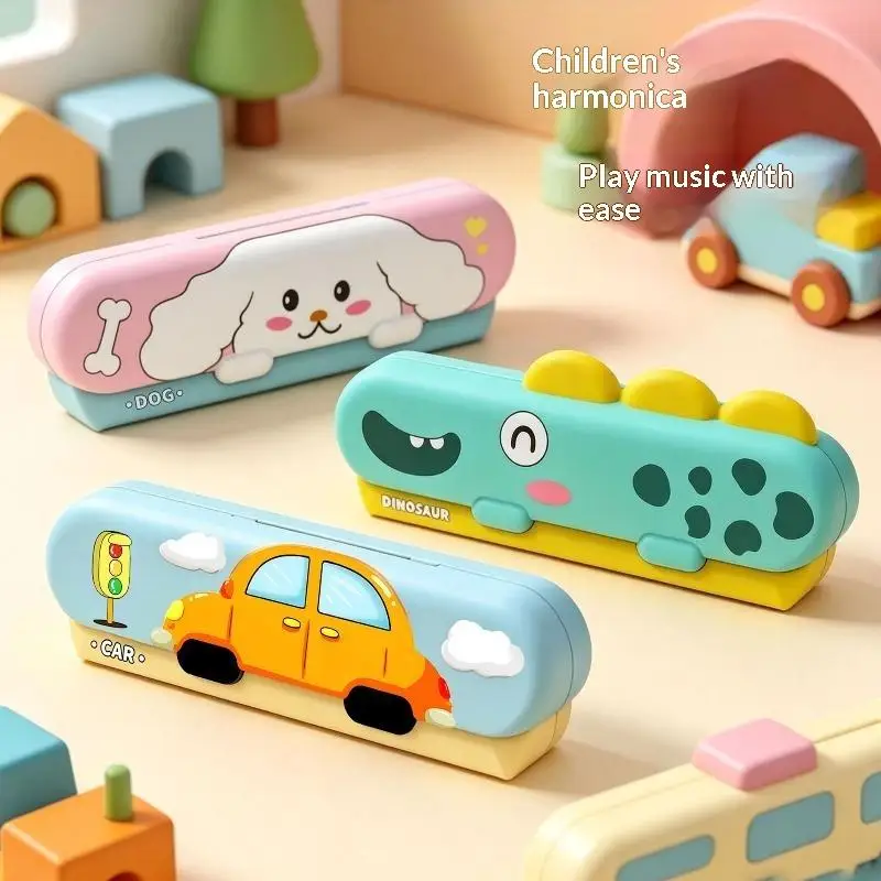 Kids Cartoon Harmonica With Lovely Animal Vehicle Designs Simple Play For Toddlers Early Music Education Birthday Gifts