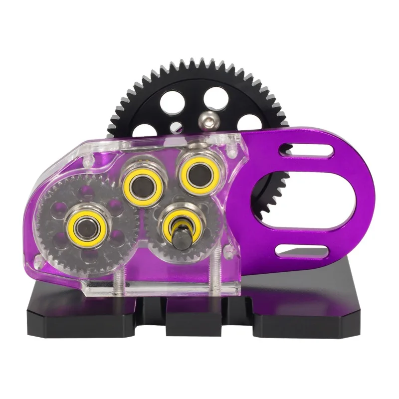 TGH OD Transmission Gearbox Set with Motor Gear Acrylic Overdrive Gear Box for 1/10 RC Crawler