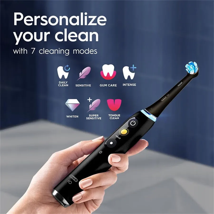 Oral-B iO9 Electric Toothbrush Micro-vibration Tech 3D Tooth Tracking 7 Brushing Modes Smart Pressure Sensor Magnetic Charging