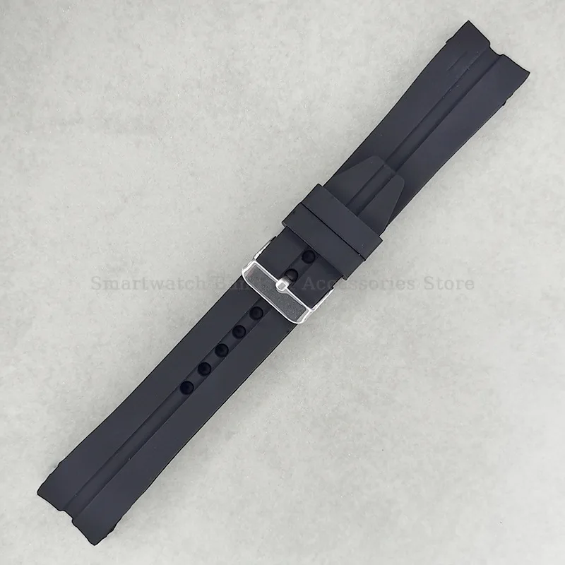 22mm 24mm 26mm Curved End Silicone Watch Strap for Seiko Sport Wrist Band Soft Waterproof Rubber Watch Band Men Women Bracelet