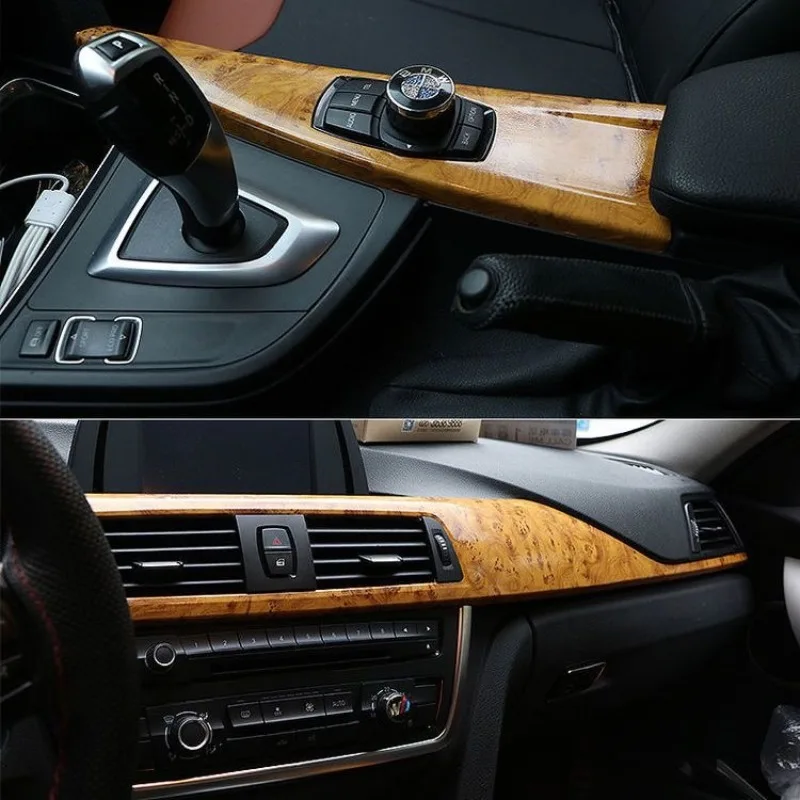 Picture 6: High Glossy Wood Grain Car Interior Stickers Waterproof Vintage Self Adhesive Vinyl Decal Film for DIY Furniture Doors and Auto