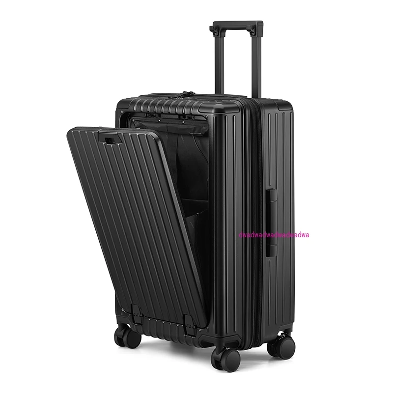 Front open suitcase Multifunctional zipper trolley case Universal wheel Large capacity suitcase