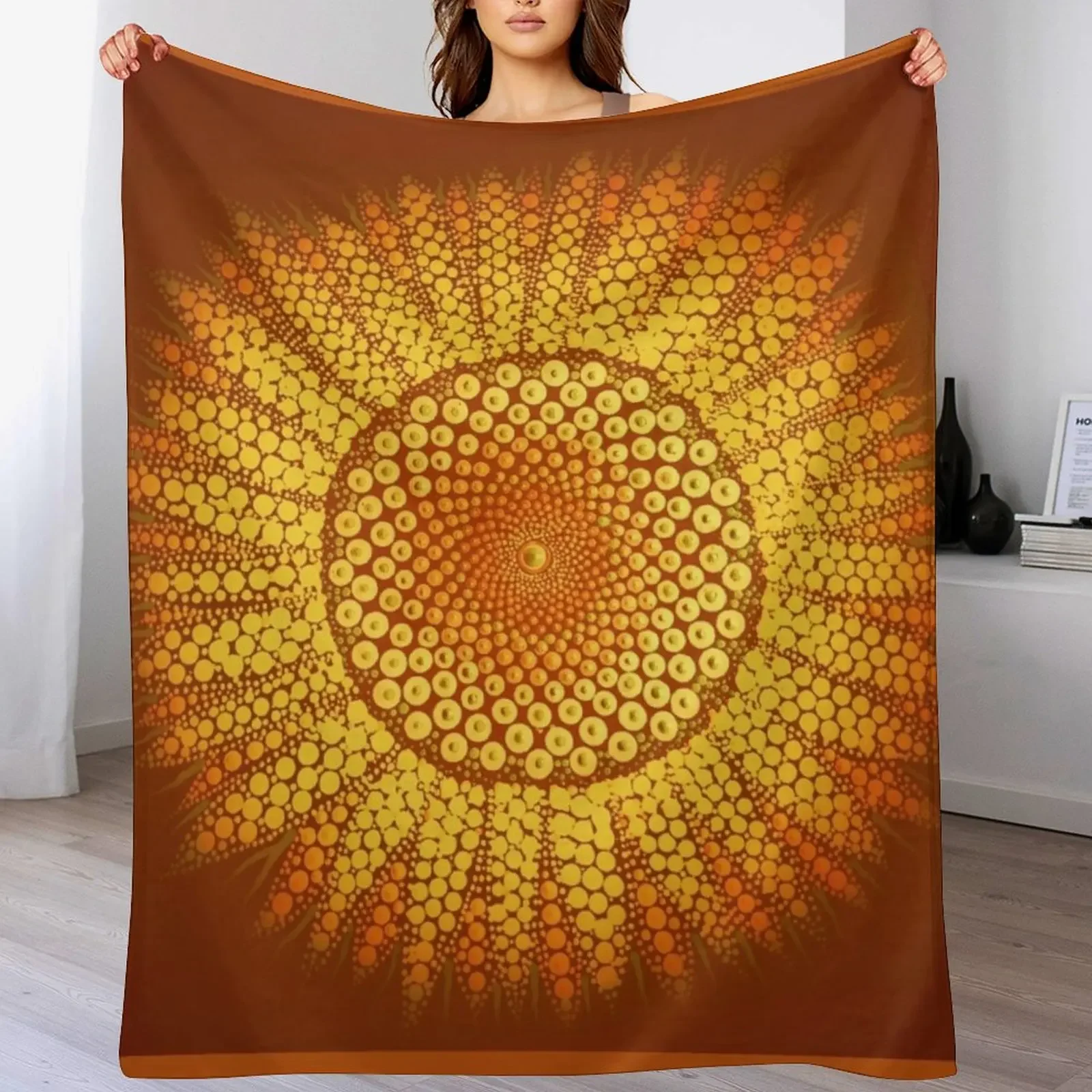 

I Spotted a Sunflower in Gold Throw Blanket decorative Large Fashion Sofas Heavy Blankets