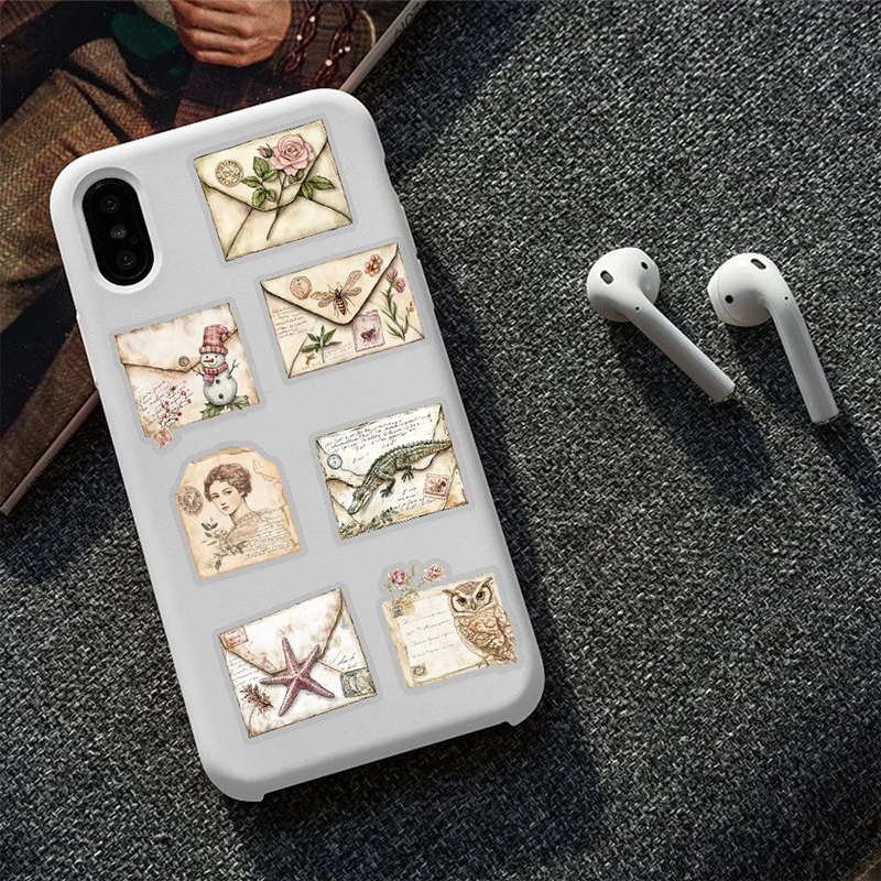 50 قطعة المغلف الرجعية الكتابة على الجدران ملصقات تذكارية حفلة دراجة نارية الغيتار المحمول الثلاجة الهاتف مذكرات جماليات الزخرفية الشارات