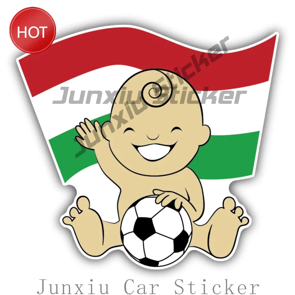 Baby Soccer Fan Hungary Flag Car Sticker And Bumper Decal