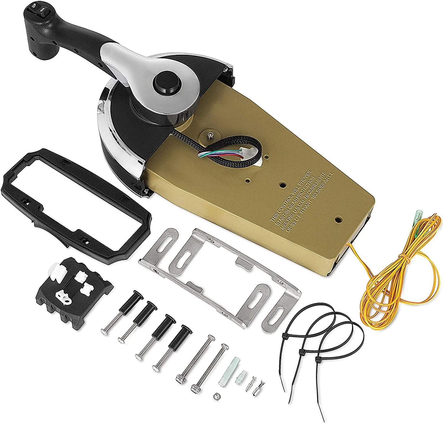 

Single Binnacle New Outboard Top Mount Remote Control Console Alloy Boat Engine Throttle Tilt/Trim Switch 8M0059686
