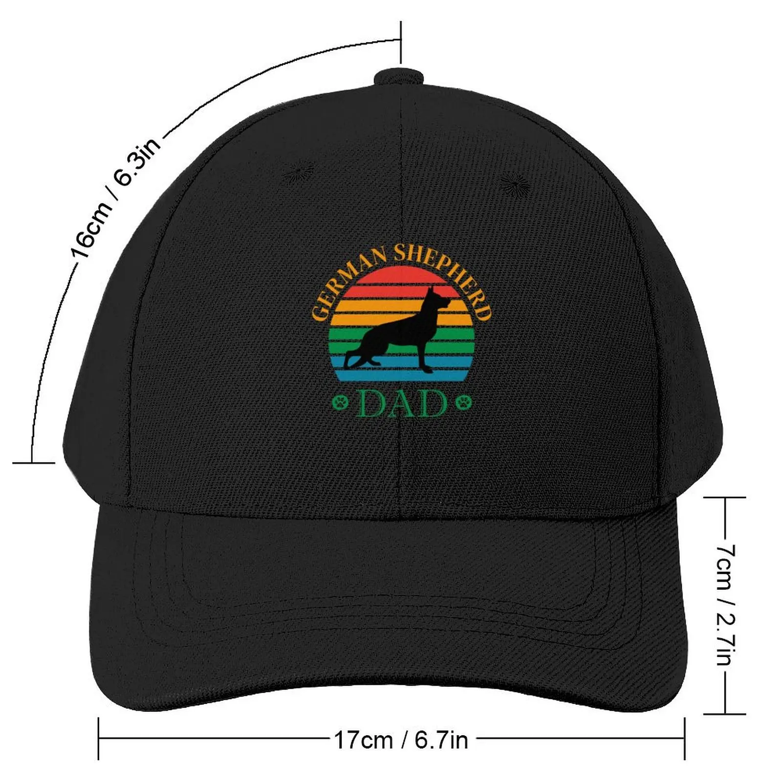 GERMAN SHEPHERD DAD-SUNSET & PAW PRINTS Baseball Cap New Hat Rugby Christmas Hat Men's Women's