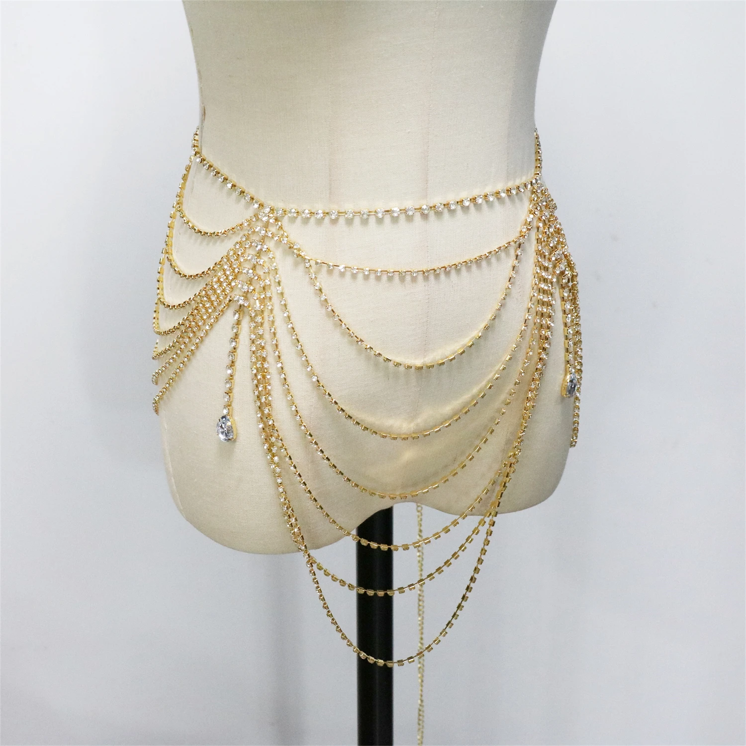 Neuer Damen-Gürtel mit mehrschichtigem Quastenanhänger, eleganter und sexy Bikini-Party-Gürtel, Accessoires, Körperschmuck – Detail 6