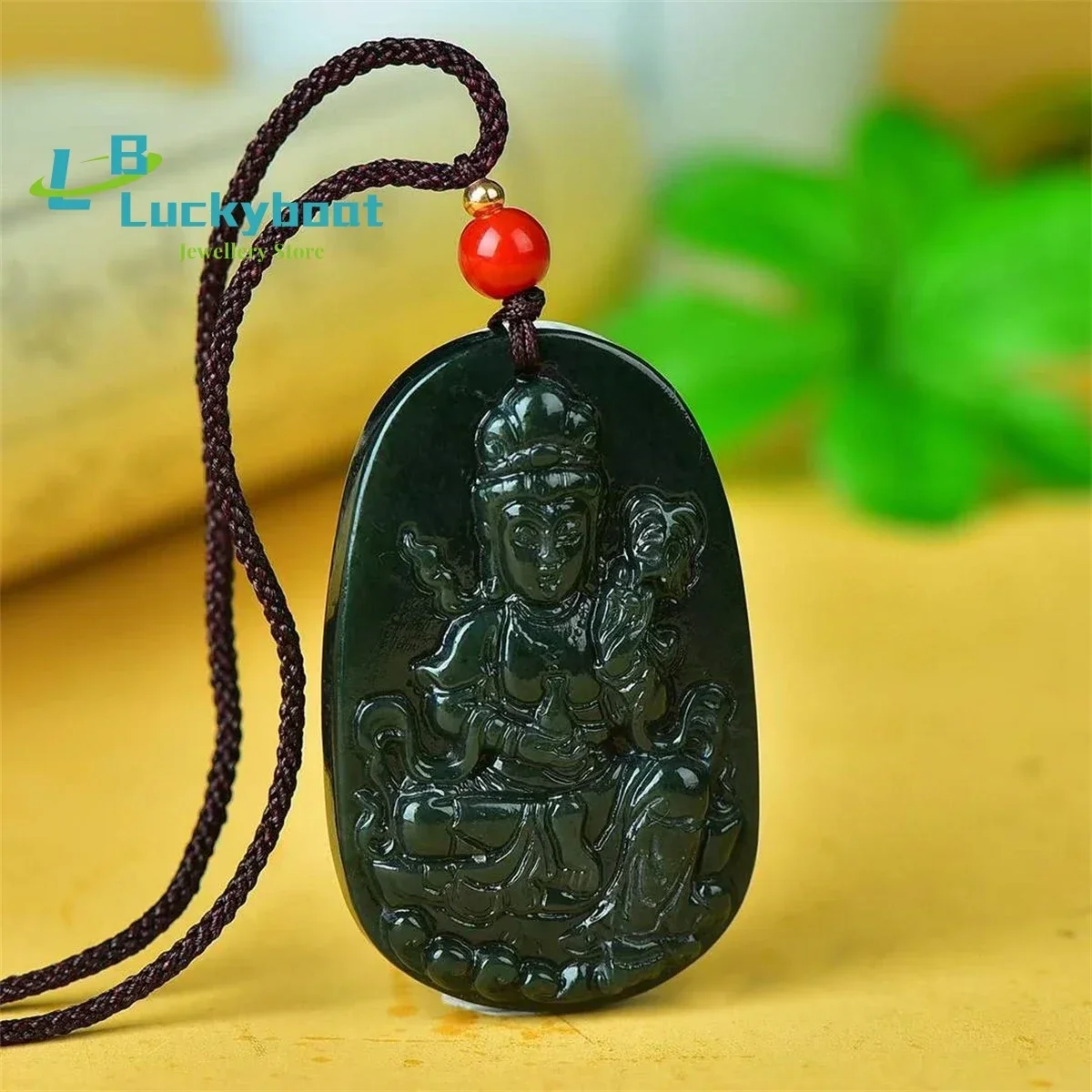 Natural Hotan Jade Guanyin Pendant Simple and Generous Personality Exquisite Fashion Versatile Men and Women