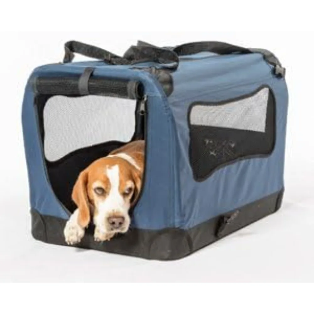 Foldable Crate - Soft, Easy to Fold & Carry Crate for Indoor & Outdoor Use - Comfy Dog Home & Travel Crate -