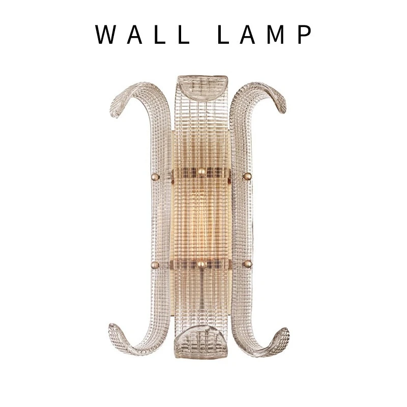French Retro Led Glass Wall Lamp For Home Decoration Living Room Sofa Background Wall Bedroom Headboard Stairs Lighting Fixtures