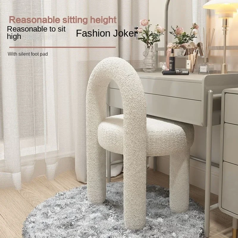 Modern Simple Vanity Chair Make Up Stool Nordic Ins Living Room Bedroom Chairs Fabric Single Stool Home Office Leisure Seat