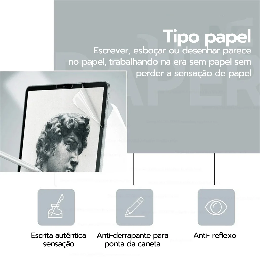 Papel como protetor de ecrã iPad Pro 11 2021 12.9 12 9 para iPad 8ª geração