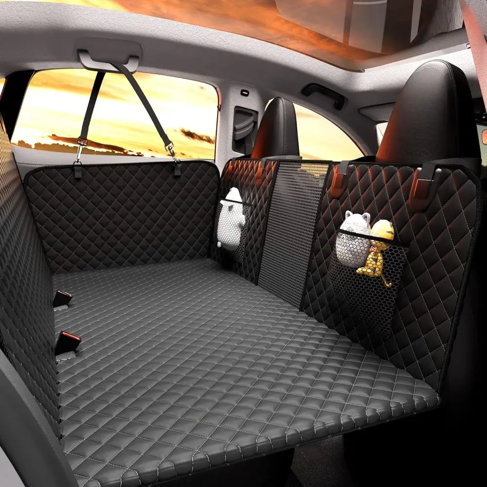 

Большой вместительный водонепроницаемый чехол для автомобильного сиденья для собак на заднее сиденье с жестким дном, вмещает 420 фунтов, улучшенный материал, водонепроницаемая автомобильная кровать для домашних животных