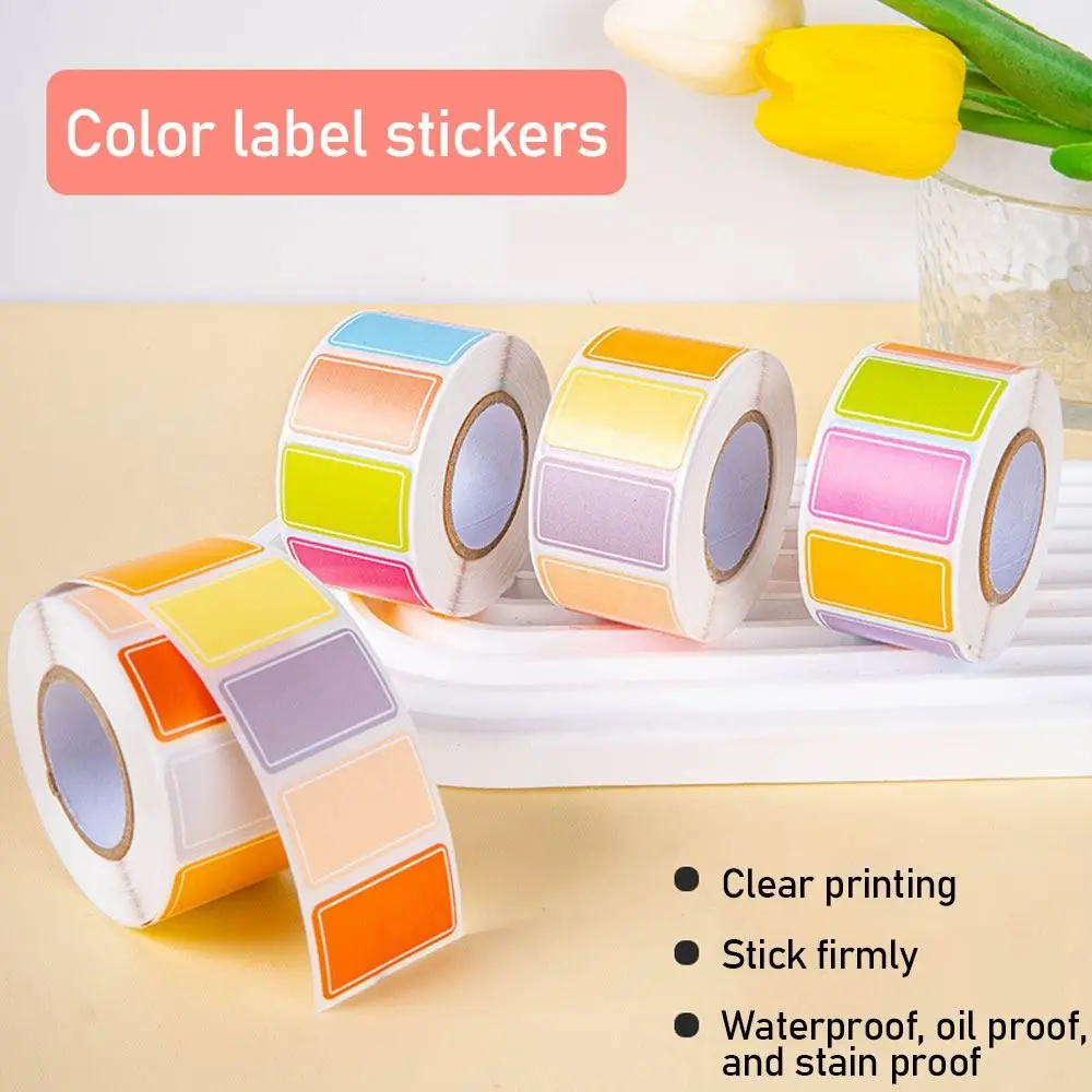 Durable Waterproof Label Stickers Blank Stationery Supplies Name Sticker Self-adhesive Writable Sticker