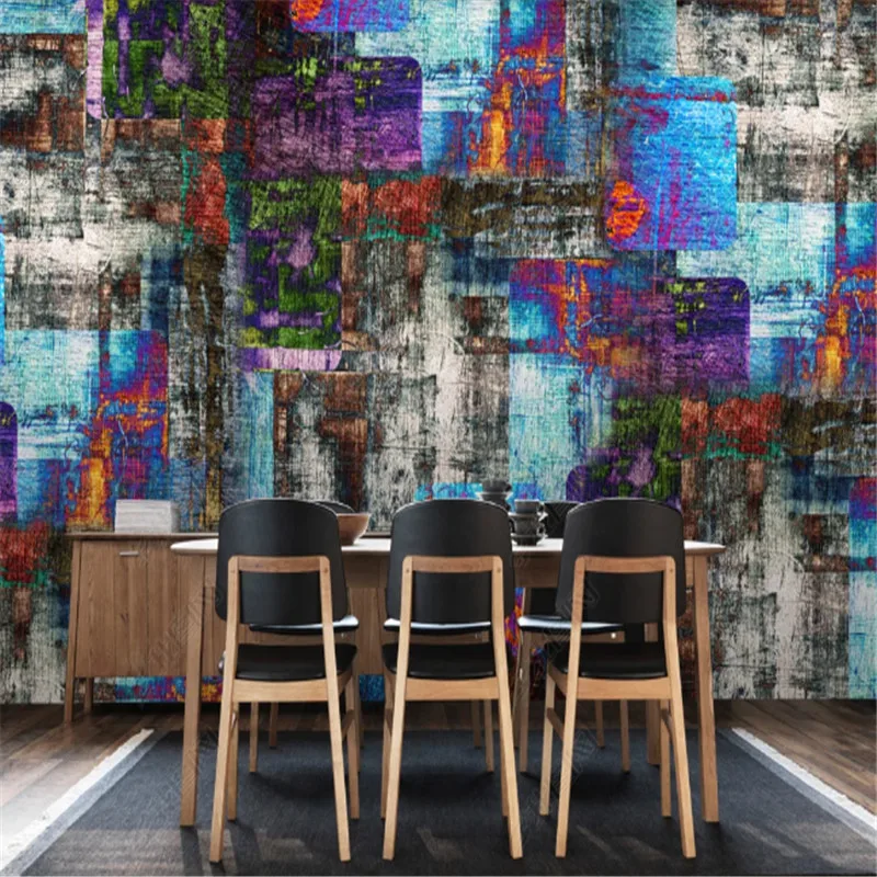 Personality Abstract Graffiti Color Oil Painting Hotel Cafe Shop Industrial Decoration Wallpaper Background Wall Paper Mural