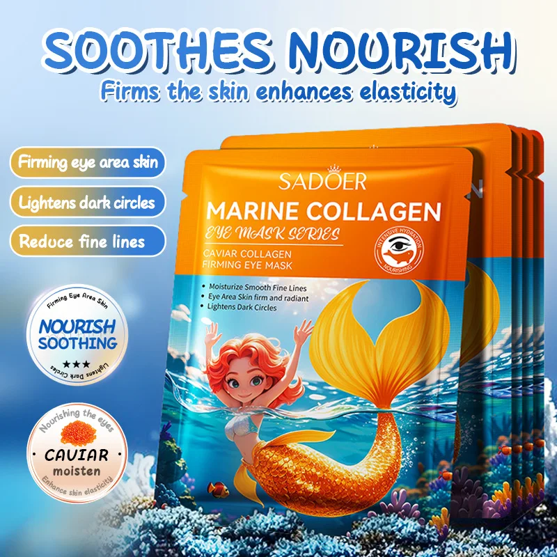 10 pcs caviar collagen eye mask can lighten dark circles,reduce fine lines, age,eliminate eye bags and wrinkles,lift and tighten - view 2