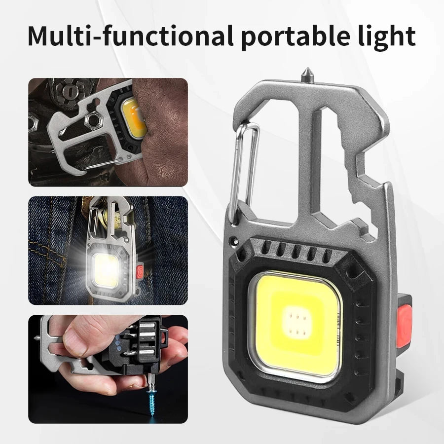 

Мини-многофункциональный брелок-фонарик, портативный рабочий светильник, перезаряжаемый фонарик для кемпинга, уличный аварийный фонарь для кемпинга