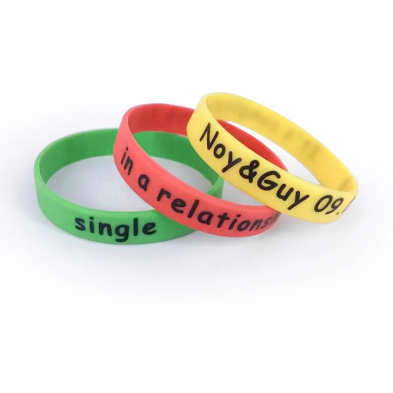 YERLLSOM 100PCS/Lot Customised Your Own Logo Promotional Silicon Rubber Basketball Wristband Printing Custom