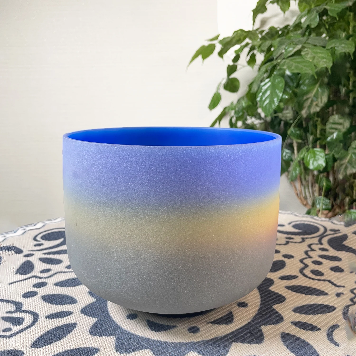 8 Inch Rianbow Color Frosted Quartz Crystal Singing Bowl with Carrying Case for Yoga Sound Musical Instrument