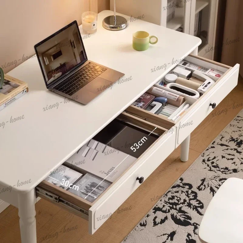 LD Cream Style Office Desks Wooden Modern Vanity New Style Villa Office Desks Advanced Balcony Furniture Schreibtisch