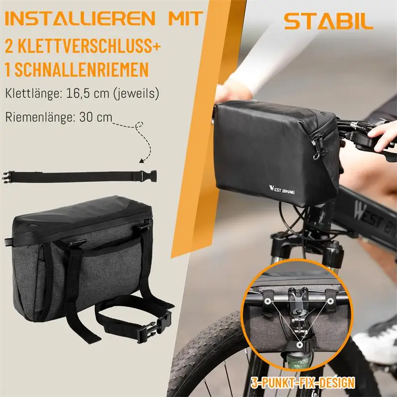 WEST BIKING Multifunctional Bike Handlebar Bag Electric Scooter Front Pocket Shoulder Chest Bag MTB Road Cycling Accessories