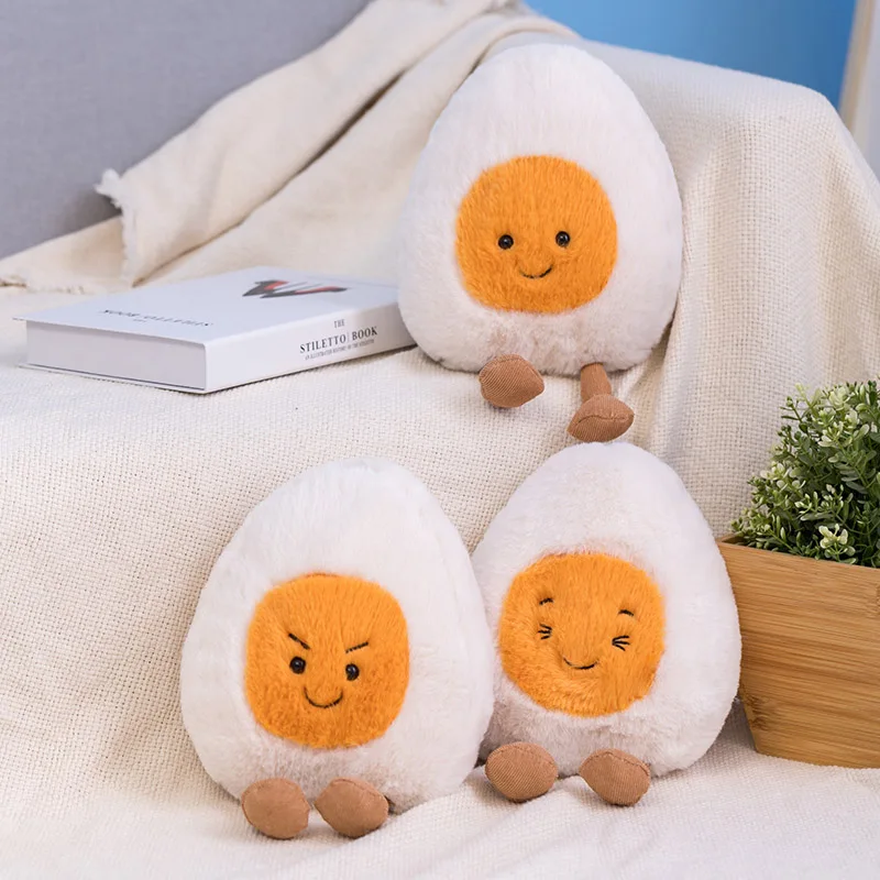 Soft Boiled Egg Plush Toy Cuddly Plushies Doll Stuffed Food Plush Different Emotions Baby Appease Toys Kids Gifts