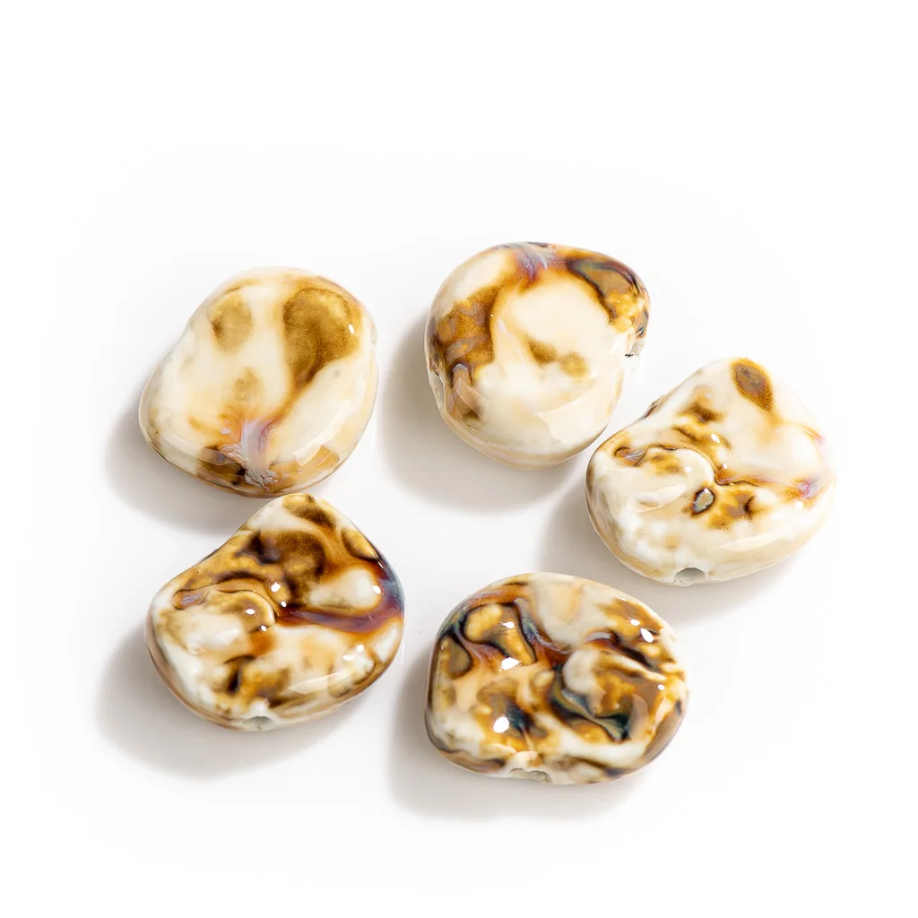 30 # 5 stuks abstracte onregelmatige speciale vorm hanger keramische retro kralen voor het maken van sieraden # MY265