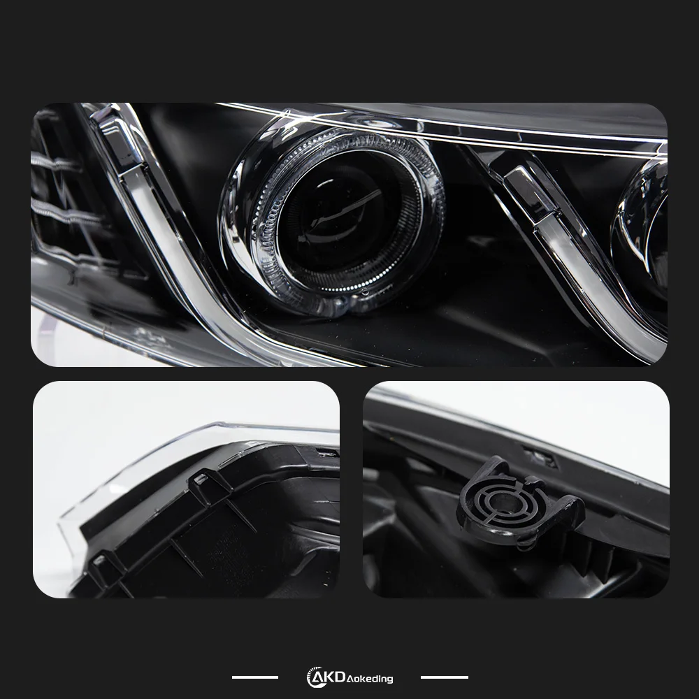 2 PCS Auto Car Head Light Parts For KIA Forte Cerato 2009-2013 LED Lamps Headlight Replacement DRL Dual Projector Facelift