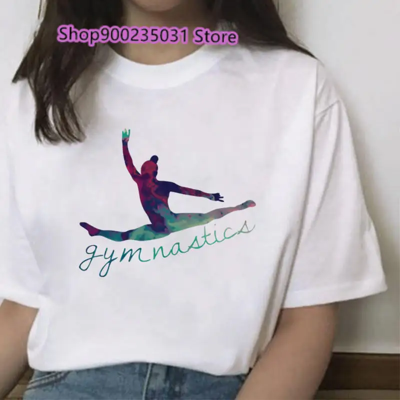 Gymnastics Printed Women T Shirt Summer T-shirts Artistic Gymnastics Short Sleeve Femme Casual Tshirt Women Tops dropship