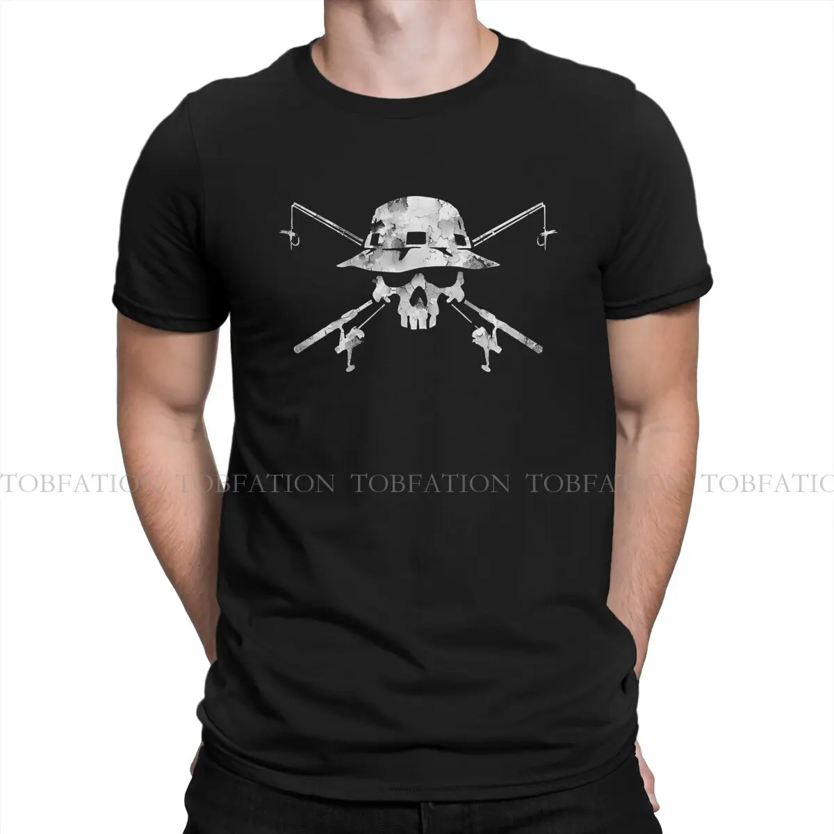 

Fishing Lure 100% Cotton TShirts Fishing Skull Personalize Homme T Shirt New Trend Clothing