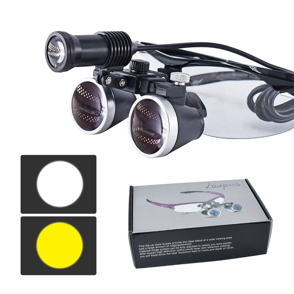 

NEW dental Binocular Magnifier 2.5X 3.5X Ultra-lightweight Optical Loupes 320-420mm Magnifying Glass With Wireless 5W Headlamp