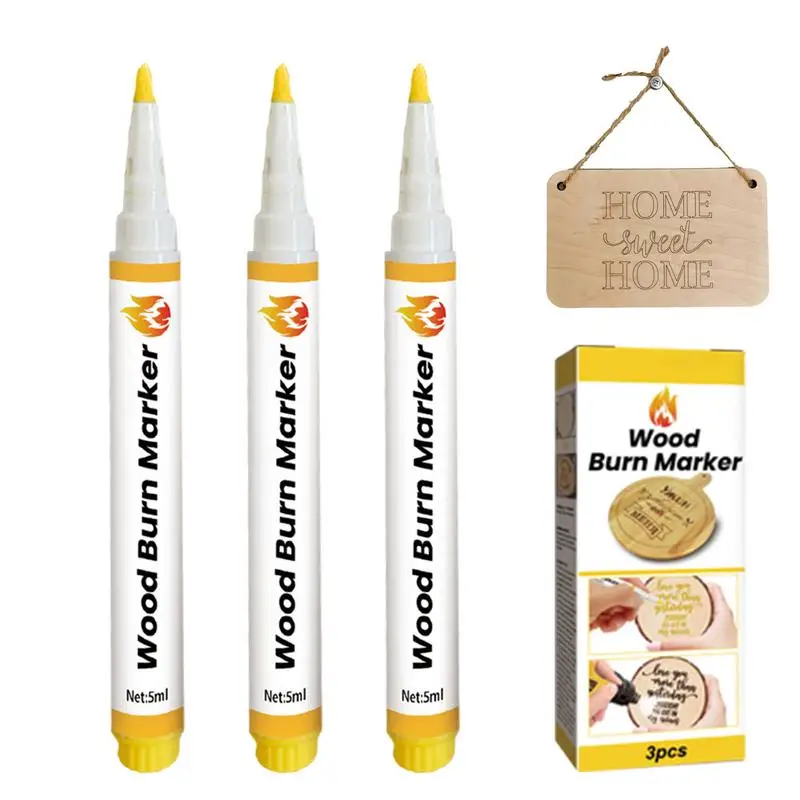 Маркер для сжигания дерева, 3 шт., 5 мл, ручка для сжигания дерева, инструмент «сделай сам», безопасные инструменты для рукоделия, быстрая фотография, подарки, трафарет для дерева