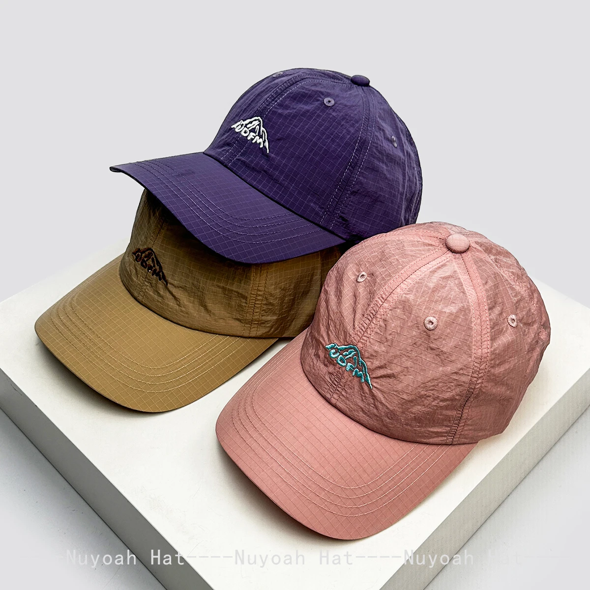 

New Men Women Quick-dry Embroidered Mountain Letters Baseball Hats Sunshade Plaid Versatile Peaked Caps Outdoor Fashion Personal