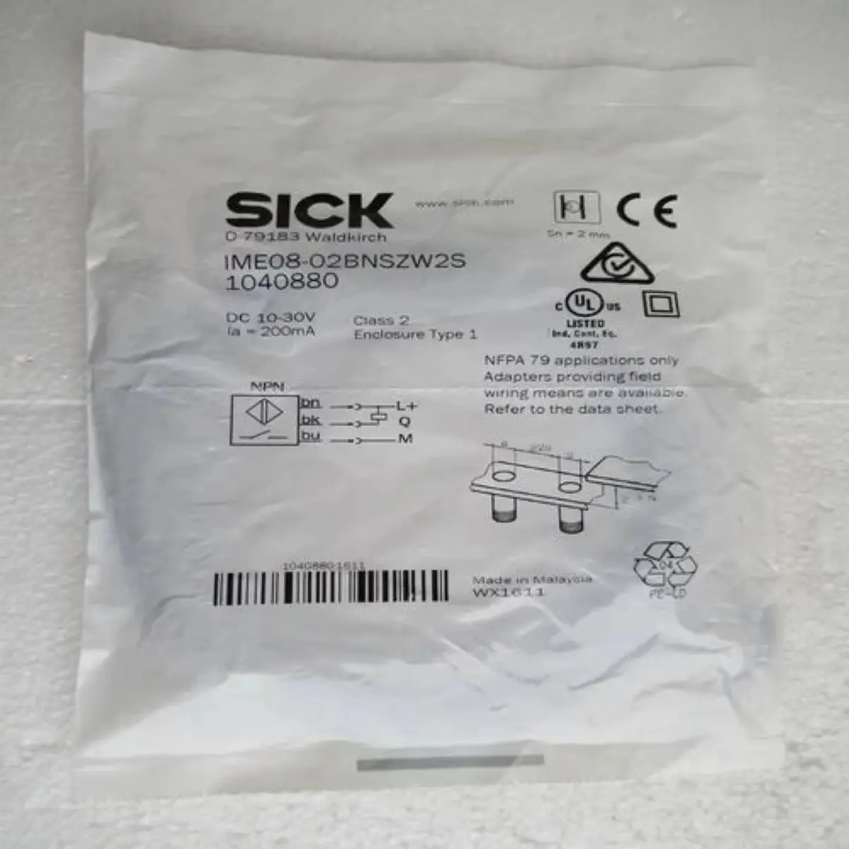 IME08-02BNSZW2S 1040880 Proximity Sensor