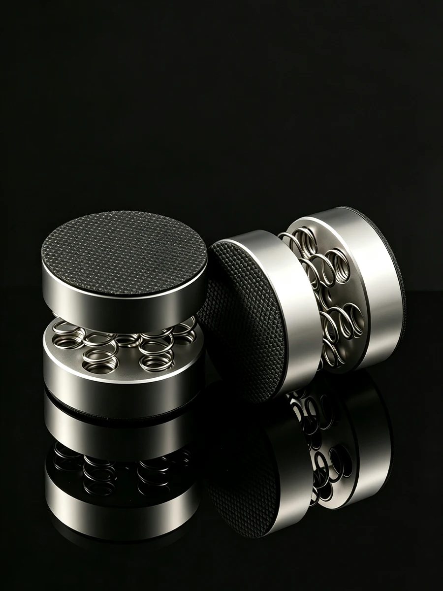 QINCROWN 4er-Pack Audiophile Audio-Isolationsfüße aus Aluminiumlegierung, Anti-Vibrations-Pads für HiFi-Verstärker, Plattenspieler, DAC, CD-Player – Detail 4