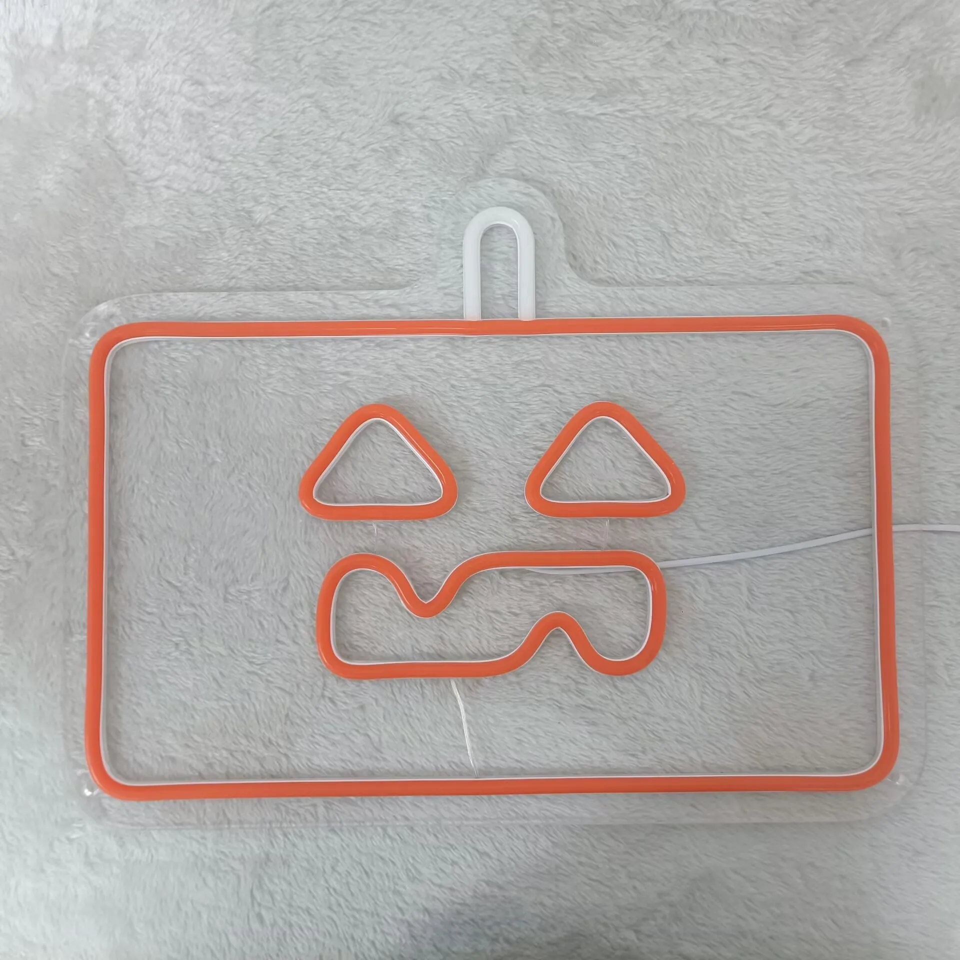 Square Pumpkin LED Neon Sign USB Dimmable Neon Light Sign for Gameroom Bedroom Bar Livingroom Birthday Party Gift Wall Decor