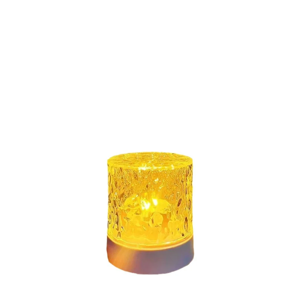 Rotating Water Ripple Ambient Light Bedroom Bedside Flame Romantic Lamp Dynamic Square Night Lights