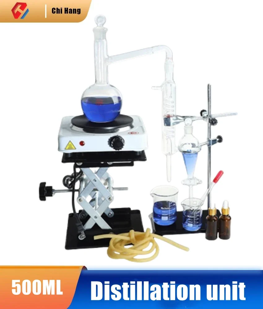 All-glass Flat-bottom Electric Heating Distillation Distilled Water Purification and Refining Glass Serpentine Distillation